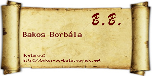 Bakos Borbála névjegykártya
